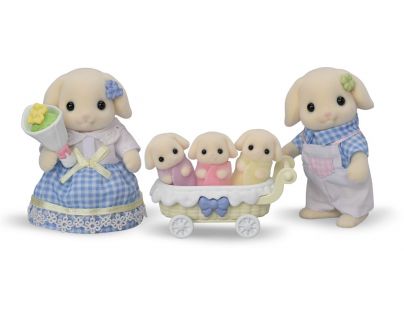 Sylvanian Families Rodina Flora králiky s trojčatami