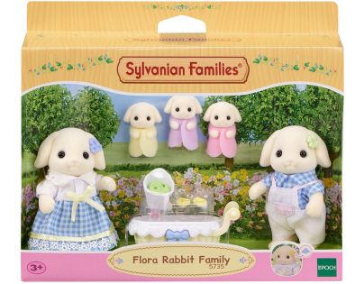 Sylvanian Families Rodina Flora králiky s trojčatami