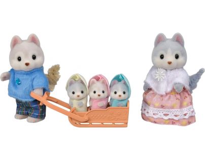 Sylvanian Families Rodina Husky s trojčatami