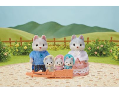 Sylvanian Families Rodina Husky s trojčatami