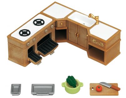 Sylvanian Families Rohová kuchyňská linka s vybavením