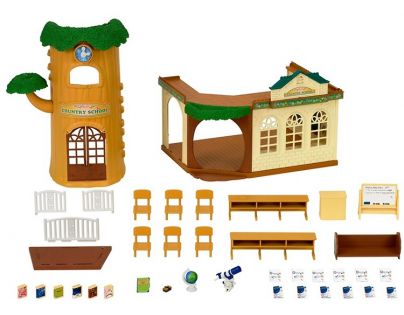 Sylvanian Families OLYMPTOY Škola pri strome set s doplnkami plast