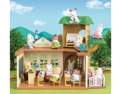 Sylvanian Families OLYMPTOY Škola pri strome set s doplnkami plast
