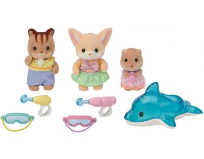 Sylvanian Families Tri kamaráti zo škôlky v bazéne