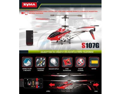 Syma RC Vrtulník na dálkové ovládání chytrým telefonem