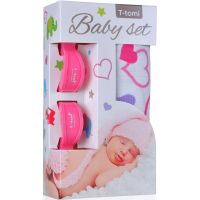 T-tomi Baby set srdíčka a kočárkový kolíček růžový T-tomi Baby set srdíčka a kočárkový kolíček růžový