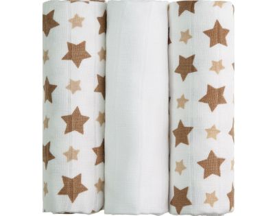 T-tomi Bambusové BIO pleny sada 3 ks béžové hvězdičky