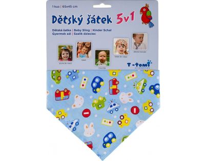 Dětský šátek 5 v 1 auta