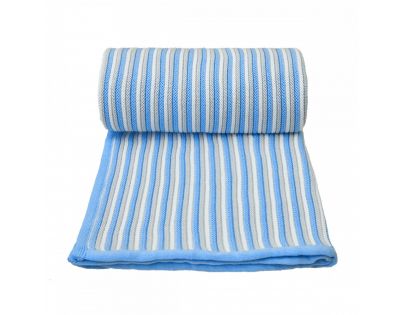T tomi Pletená detská deka bielo modrá