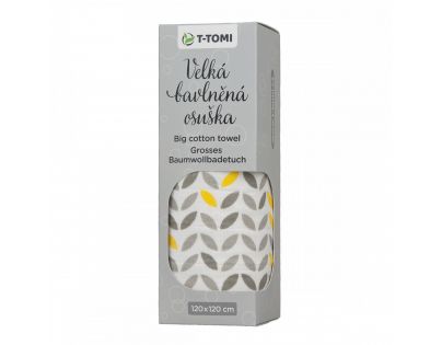 T tomi Veľká bavlnená TETRA osuška šedá/žltá