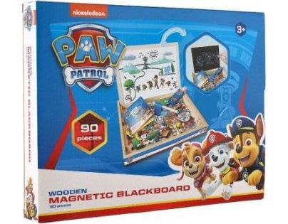Teddies Tabuľa obojstranná magnetická s doplnkami Labková patrola