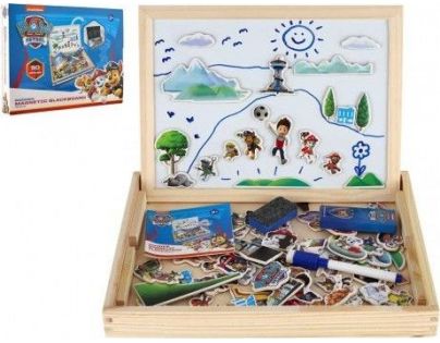 Teddies Tabuľa obojstranná magnetická s doplnkami Labková patrola