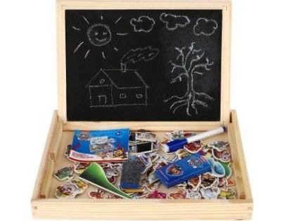 Teddies Tabuľa obojstranná magnetická s doplnkami Labková patrola