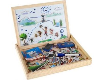 Teddies Tabuľa obojstranná magnetická s doplnkami Labková patrola