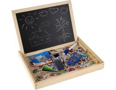 Teddies Tabuľa obojstranná magnetická s doplnkami Labková patrola