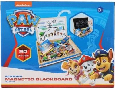 Teddies Tabuľa obojstranná magnetická s doplnkami Labková patrola
