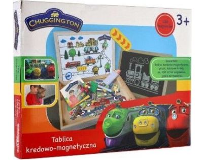 Teddies Tabuľa obojstranná magnetická s doplnkami Veselé vláčiky Chuggington