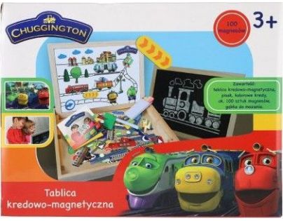 Teddies Tabuľa obojstranná magnetická s doplnkami Veselé vláčiky Chuggington