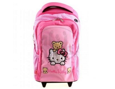 Target Hello Kitty Batoh s kolečky růžový/kostička