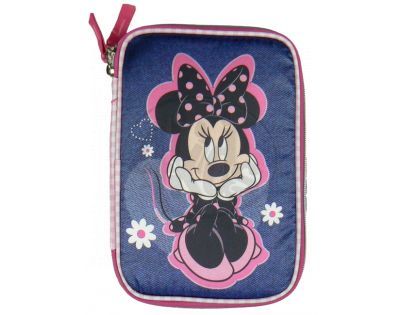 Target Penál Minnie růžovo džínový Plně vybavený