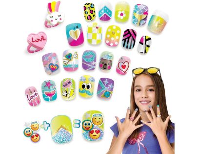 Tasia Veľká nechtová sada na úpravu nechtov s trblietkami a prsteňmi