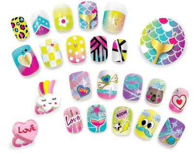 Tasia Veľká nechtová sada na úpravu nechtov s trblietkami a prsteňmi