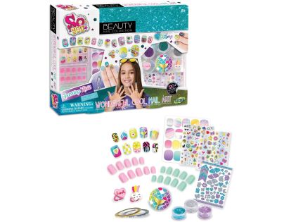 Tasia Veľká nechtová sada na úpravu nechtov s trblietkami a prsteňmi