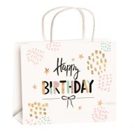 Taška narozeninová zlatá ražba M horizont 23x18x10cm Happy Birthday Taška narozeninová zlatá ražba M horizont 23x18x10cm Happy Birthday