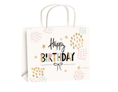 Anděl Taška narodeninová zlatá razba M Horizont Happy Birthday