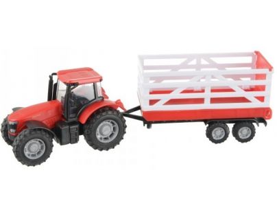 Teamsterz Traktor s prívesom - Červený traktor s prívesom