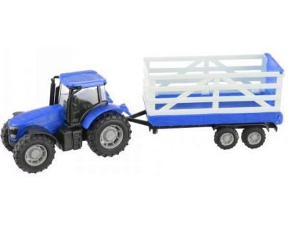 Teamsterz Traktor s prívesom - Modrý traktor s prívesom