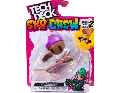 Tech Deck Sk8 Crew fingerboard s figúrkou fialová čepice
