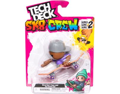 Tech Deck Sk8 Crew fingerboard s figúrkou šedivá kšiltovka