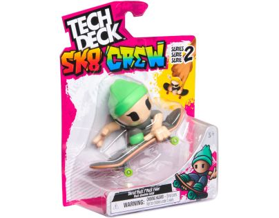 Tech Deck Sk8 Crew fingerboard s figúrkou zelená čepice