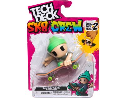Tech Deck Sk8 Crew fingerboard s figúrkou zelená čepice