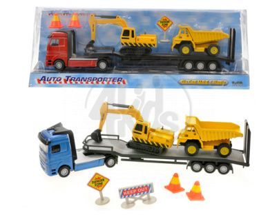 Auto nakladač + 2 stavební auta kov 25cm