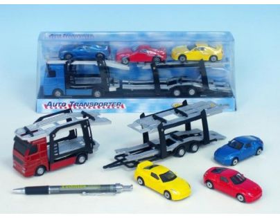 Auto přepravník + 3 auta 1:60 27cm