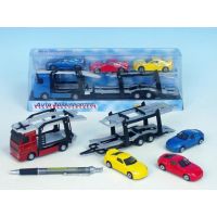 Auto přepravník + 3 auta 1:60 27cm 2