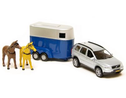 Kids GLOBE 521631 - Volvo XC90 kov s přívěsem pro koně