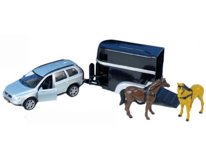 Kids GLOBE 521631 - Volvo XC90 kov s přívěsem pro koně