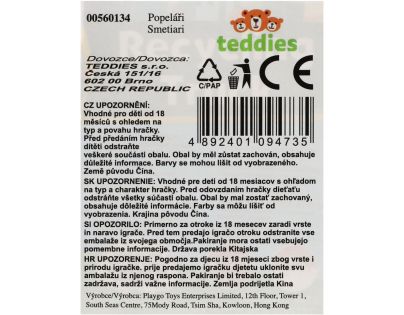 Teddies Auto popelári s doplnkami plast na voľný chod 13x17x34cm 18m+