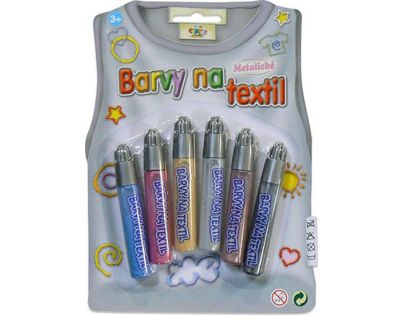 Farby na textil metalické 6ks
