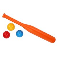 Teddies Baseballová raketa 50 cm + loptičky 3 ks oranžová