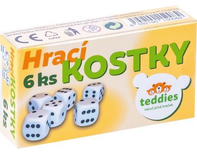 Teddies Bílé hrací kostky