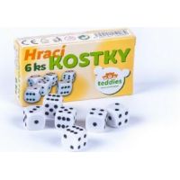 Teddies Bílé hrací kostky 3