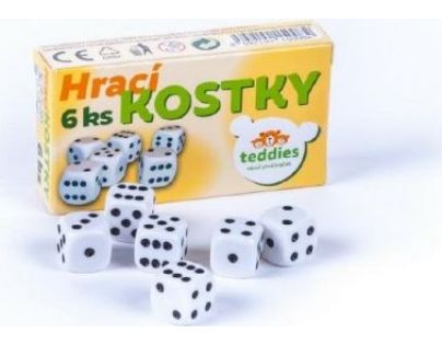 Teddies Bílé hrací kostky