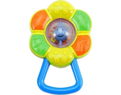 Teddies Chrastítko kytička Žlutá