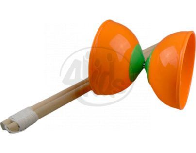 Diabolo 2 tyčky - Oranžová