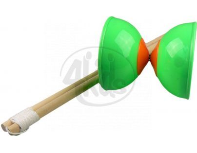 Diabolo 2 tyčky - Zelená