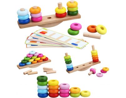 Teddies Drevená balančné skladačka
